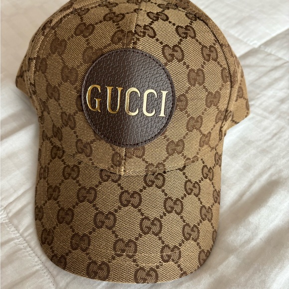 Gucci Tan and Brown Monogram Cap
